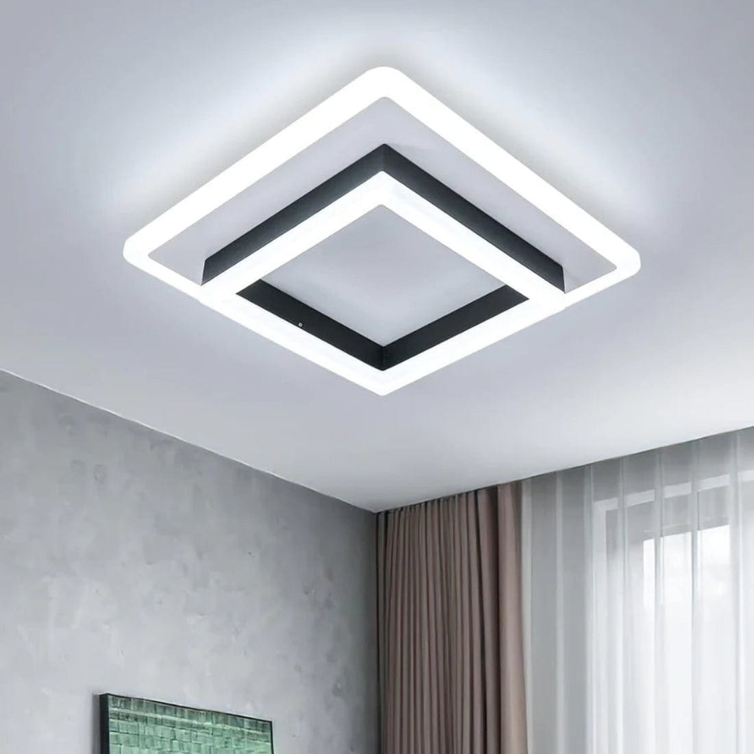 Lustra LED 64W QUADRATA BLACK Echivalent 200W, 19 cm 1