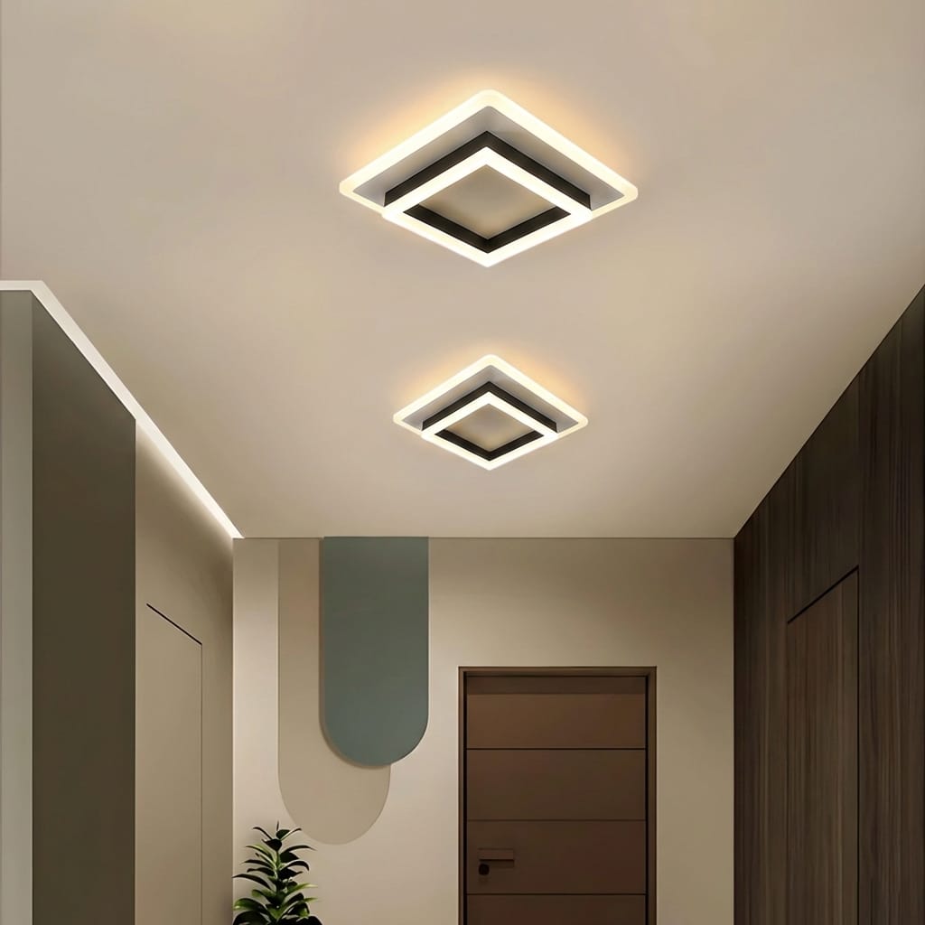 Lustra LED 64W QUADRATA BLACK Echivalent 200W, 19 cm 2