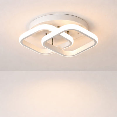 Lustra LED tavan 1+1 patrat alba, echivalent 300W, lustra moderna 35 cm 1