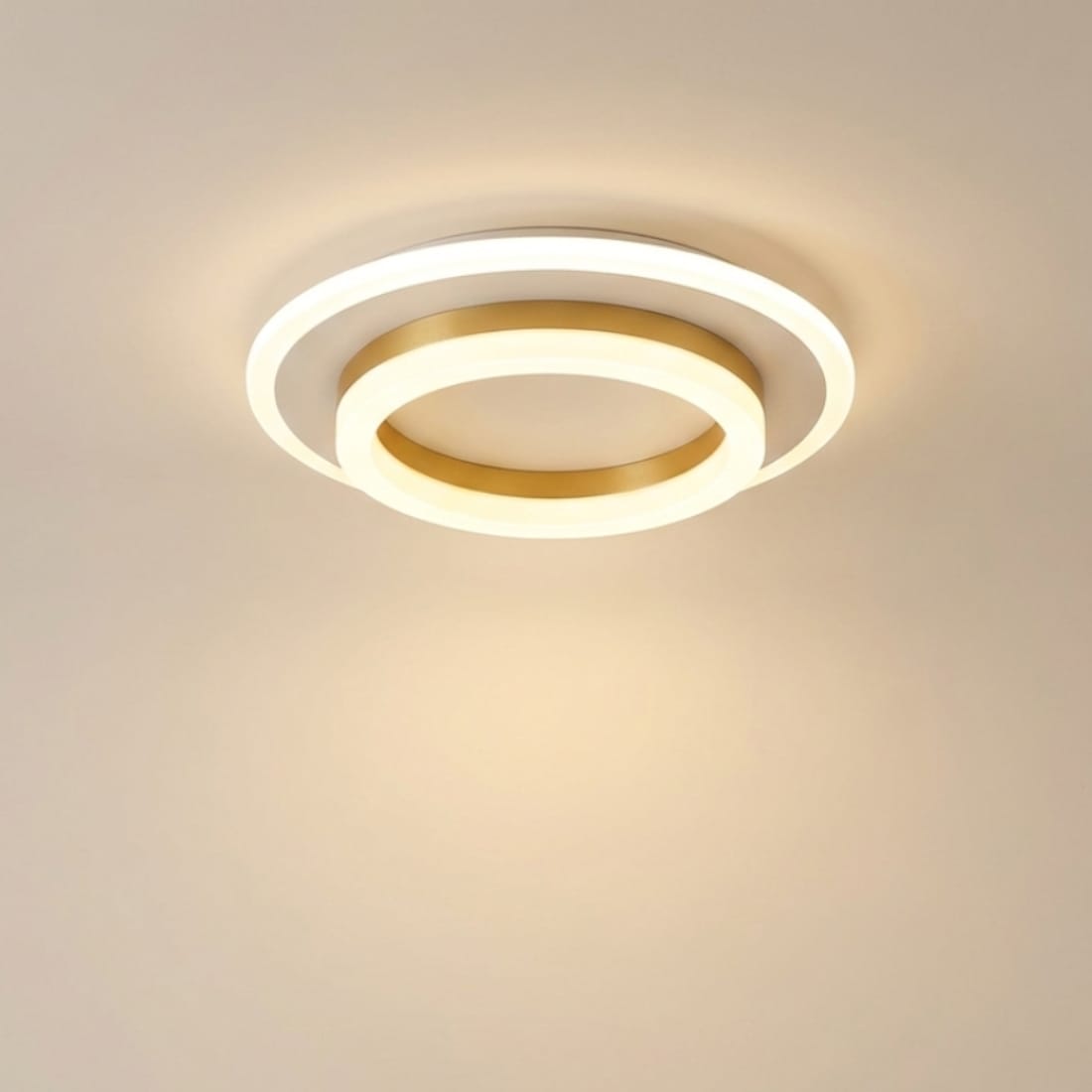 Lustra LED tavan RING aurie 50W, echivalent 200W, lustra rotunda aurie eleganta 1