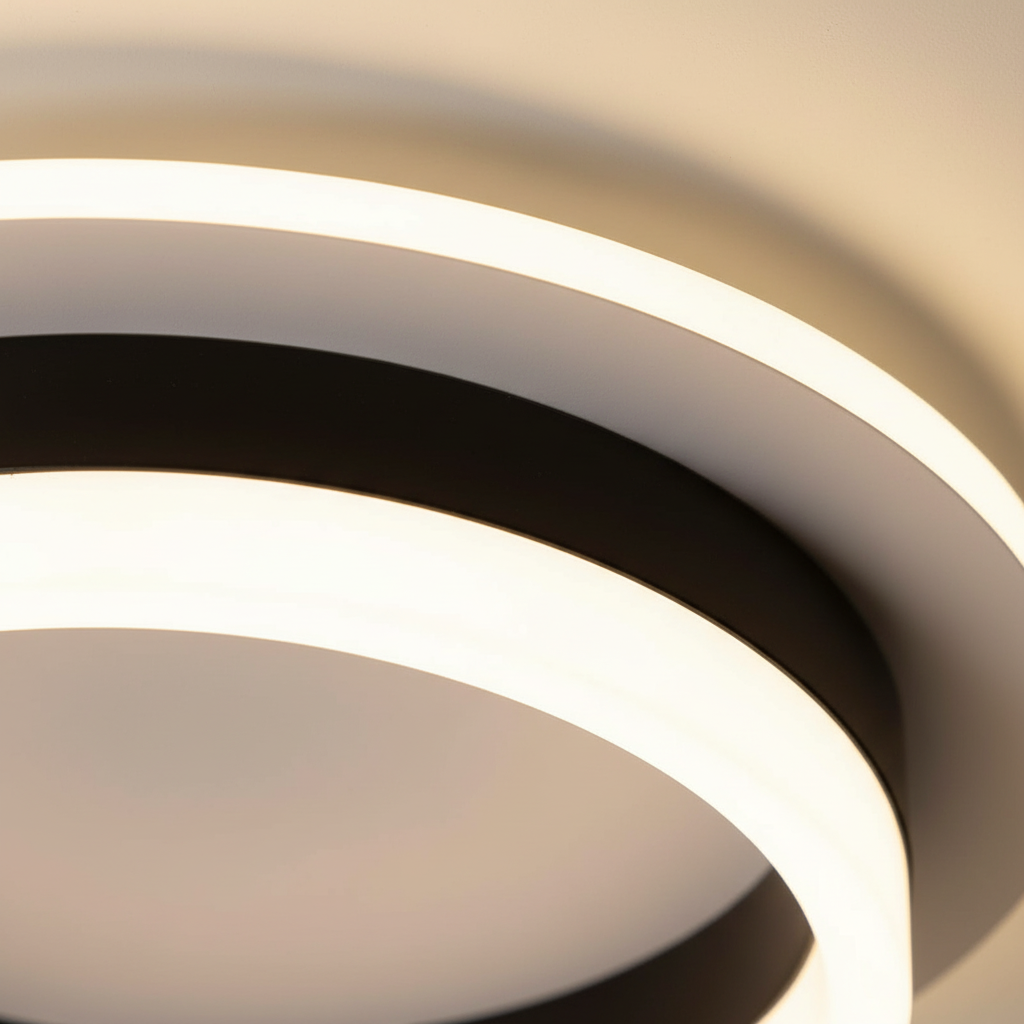 Lustra LED tavan RING neagra 50W, echivalent 200W, lustra rotunda minimalista 20cm 6
