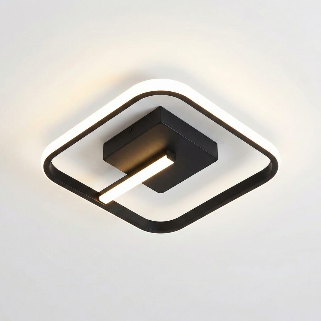 Lustra LED tavan VENUS Square neagra 36W, echivalent 150W, lustra patrata design modern 1