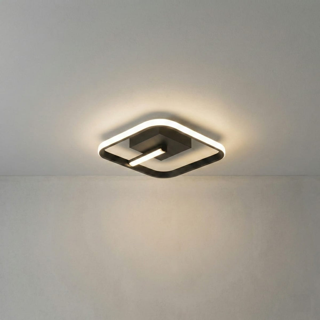 Lustra LED tavan VENUS Square neagra 36W, echivalent 150W, lustra patrata design modern 3