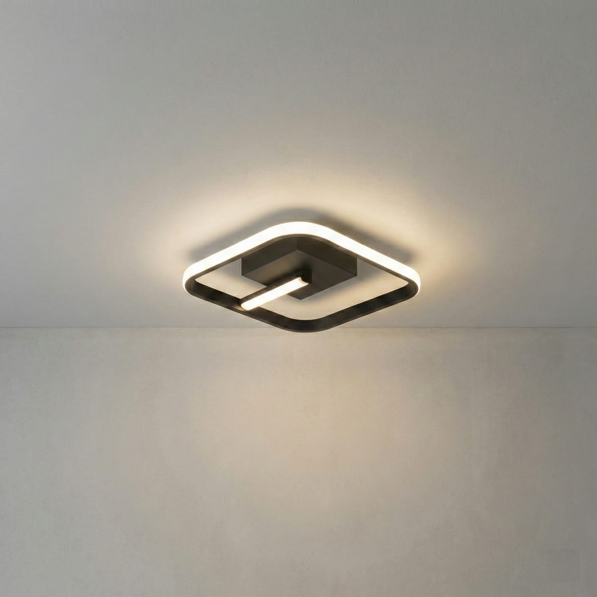 Lustra LED tavan VENUS Square neagra 36W, echivalent 150W, lustra patrata design modern 3