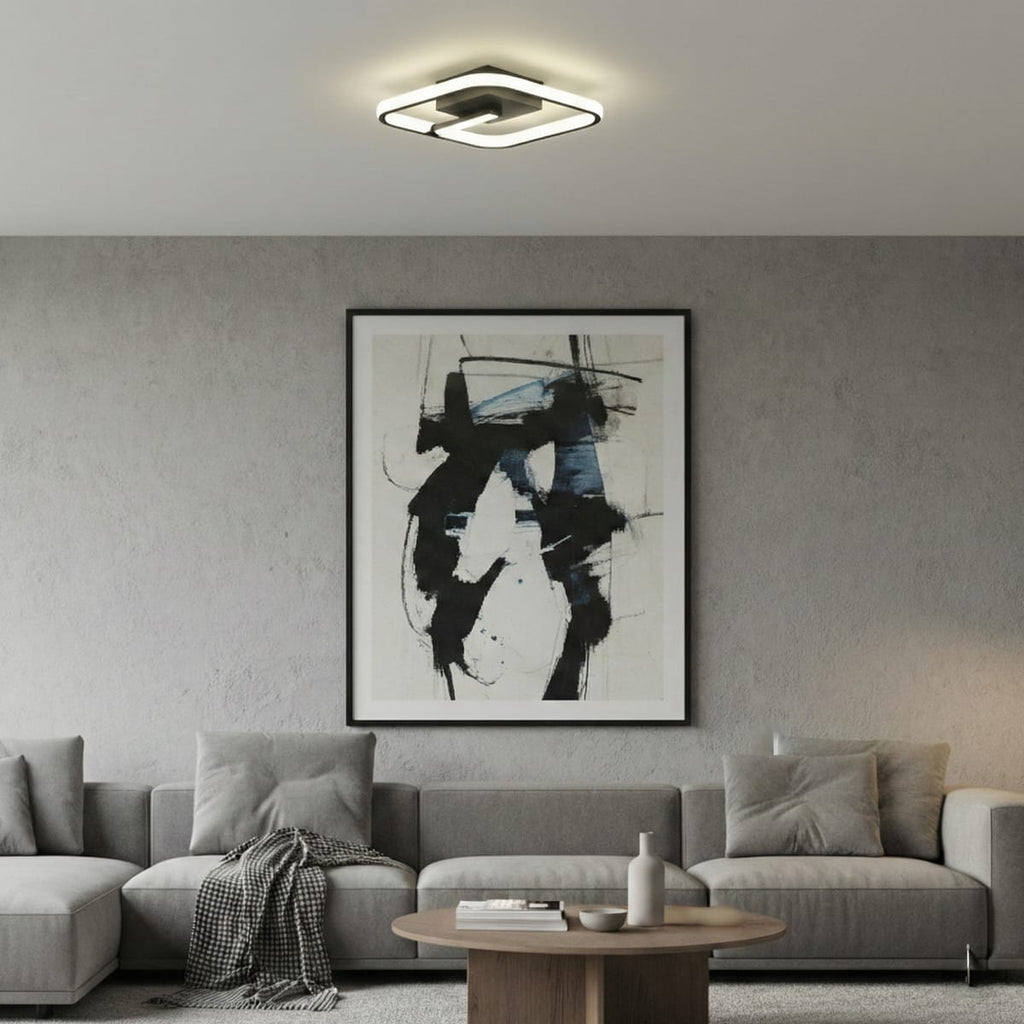 Lustra LED tavan VENUS Square neagra 36W, echivalent 150W, lustra patrata design modern 4