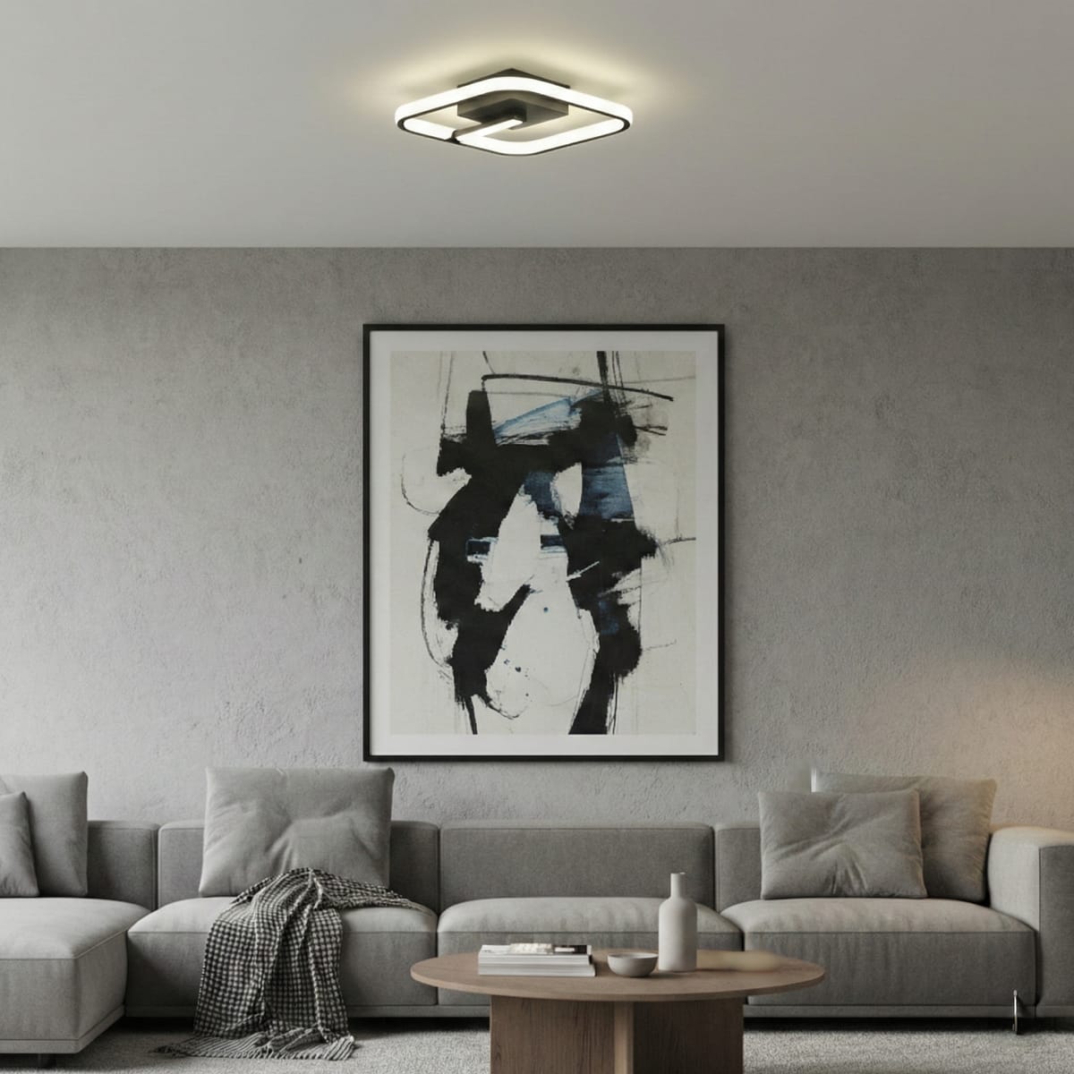 Lustra LED tavan VENUS Square neagra 36W, echivalent 150W, lustra patrata design modern 4