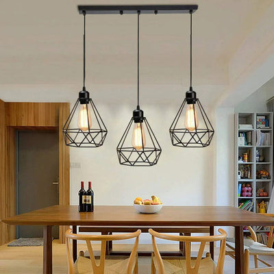 Lustra suspendata liniara, design vintage industrial 1