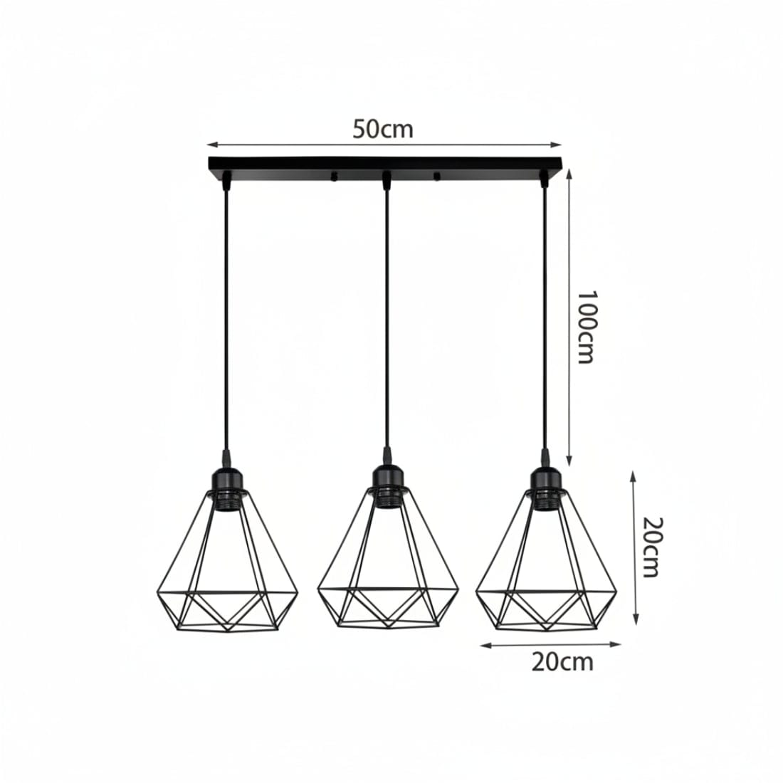 Lustra suspendata liniara, design vintage industrial 3