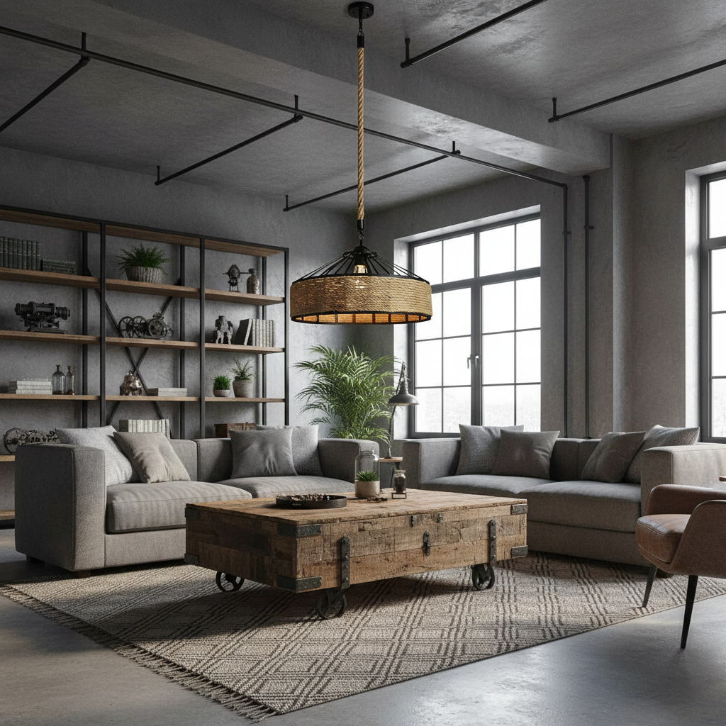 Lustra vintage cu franghie, soclu E27, suspendata, retro pentru living, dining, bar 6