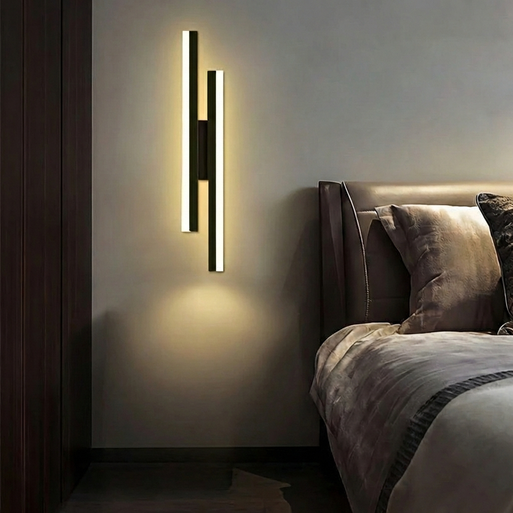 Aplica LED 24W neagra, pentru perete si tavan, design minimalist, echivalent 150W