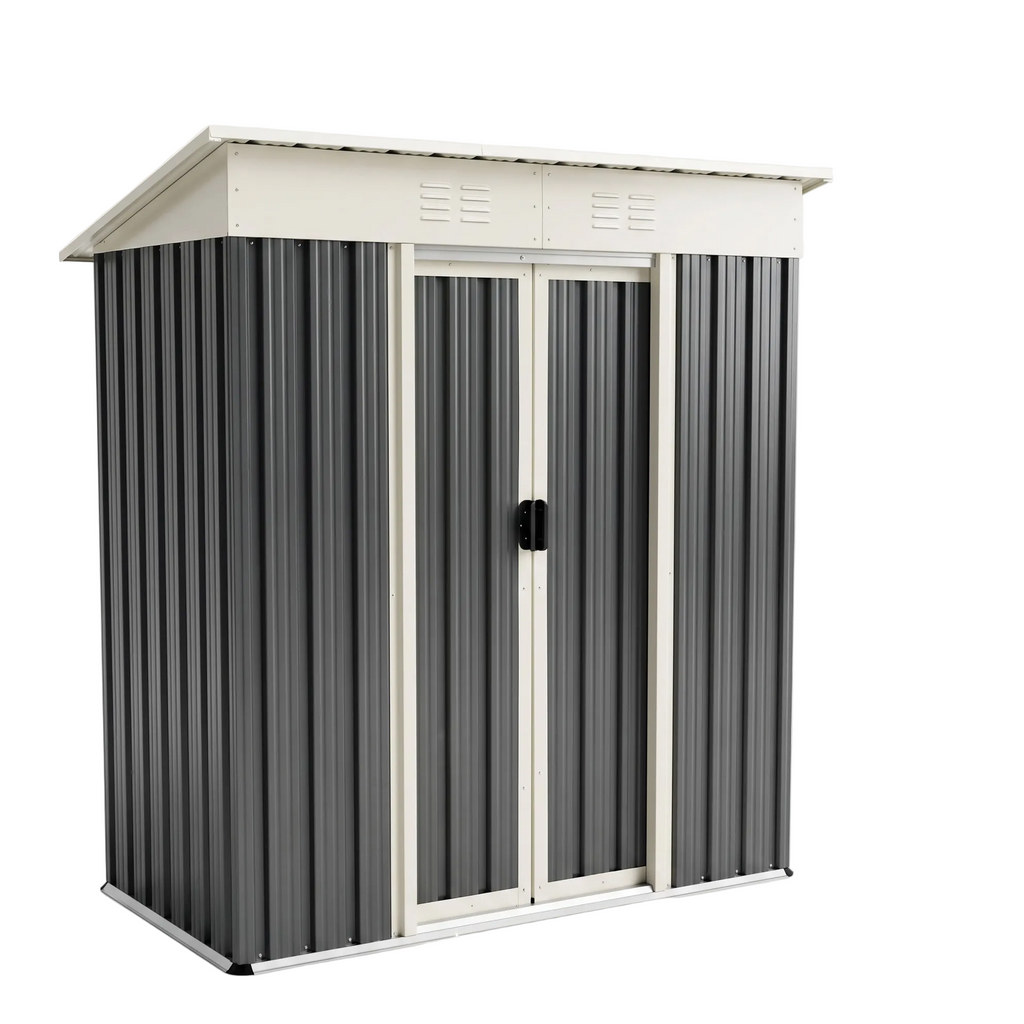 Magazie de Scule din Oțel Galvanizat cu Ușă Glisantă, 163x89x182 cm, Negru 1