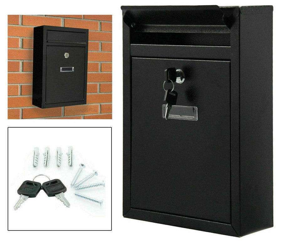 Cutie postala clasica din otel galvanizat, pentru exterior, cu fanta scrisori si incuietoare