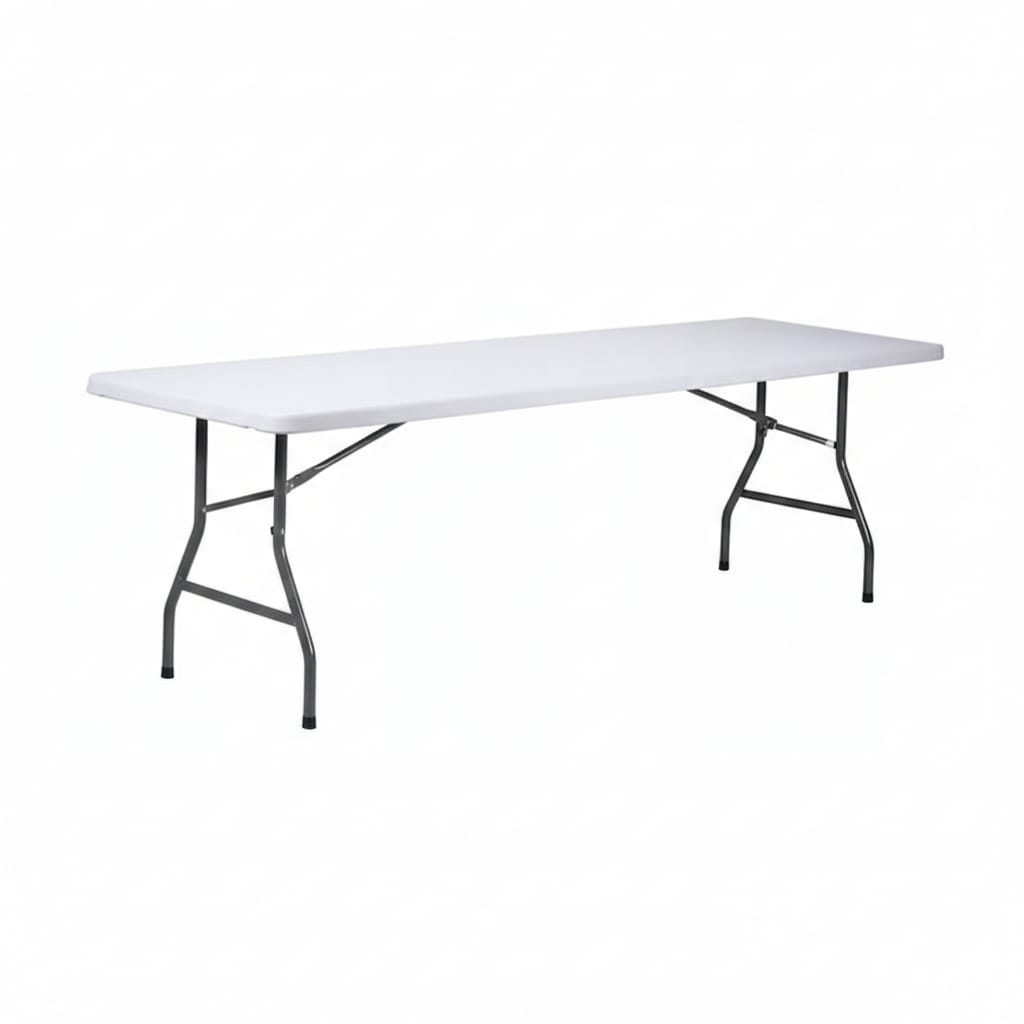 Masa pliabilă multifuncțională VERDA, 6-8 persoane, din oțel și HDPE, 180x72x75cm, albă 1