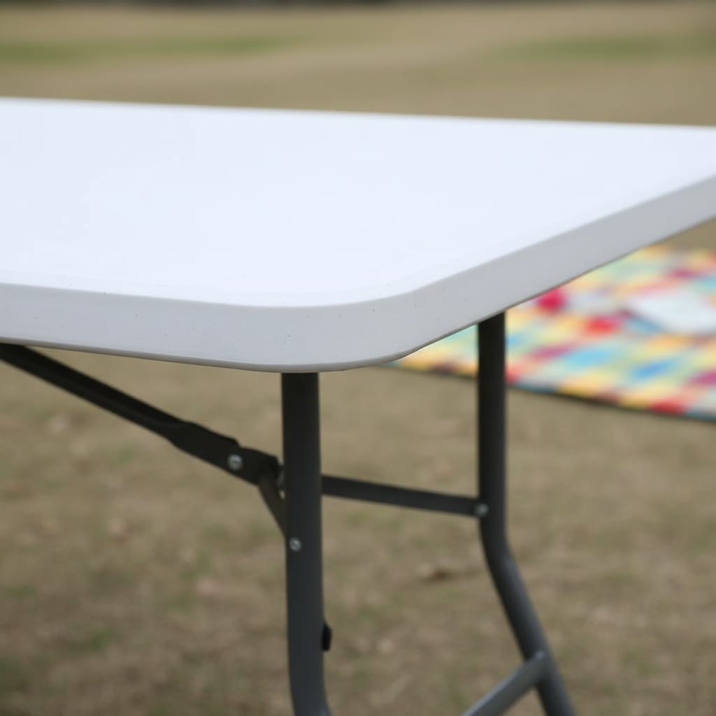 Masa pliabilă multifuncțională VERDA, 6-8 persoane, din oțel și HDPE, 180x72x75cm, albă 8