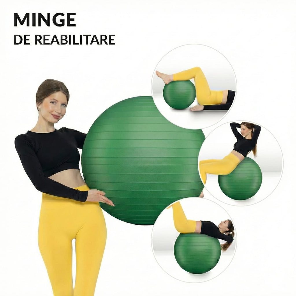 Minge gonflabila de gimnastica pentru fitness 75 cm 2