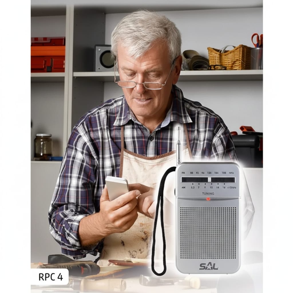 Mini radio portabil AM/FM, cu baterii si receptie puternica, model ICF-961, ideal pentru uz zilnic si calatorii 4