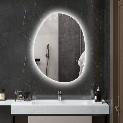 Oglindă de Baie LED HOMCOM cu Comutator Tactil, Intensitate Reglabilă, 80x60 cm, Argintie 1