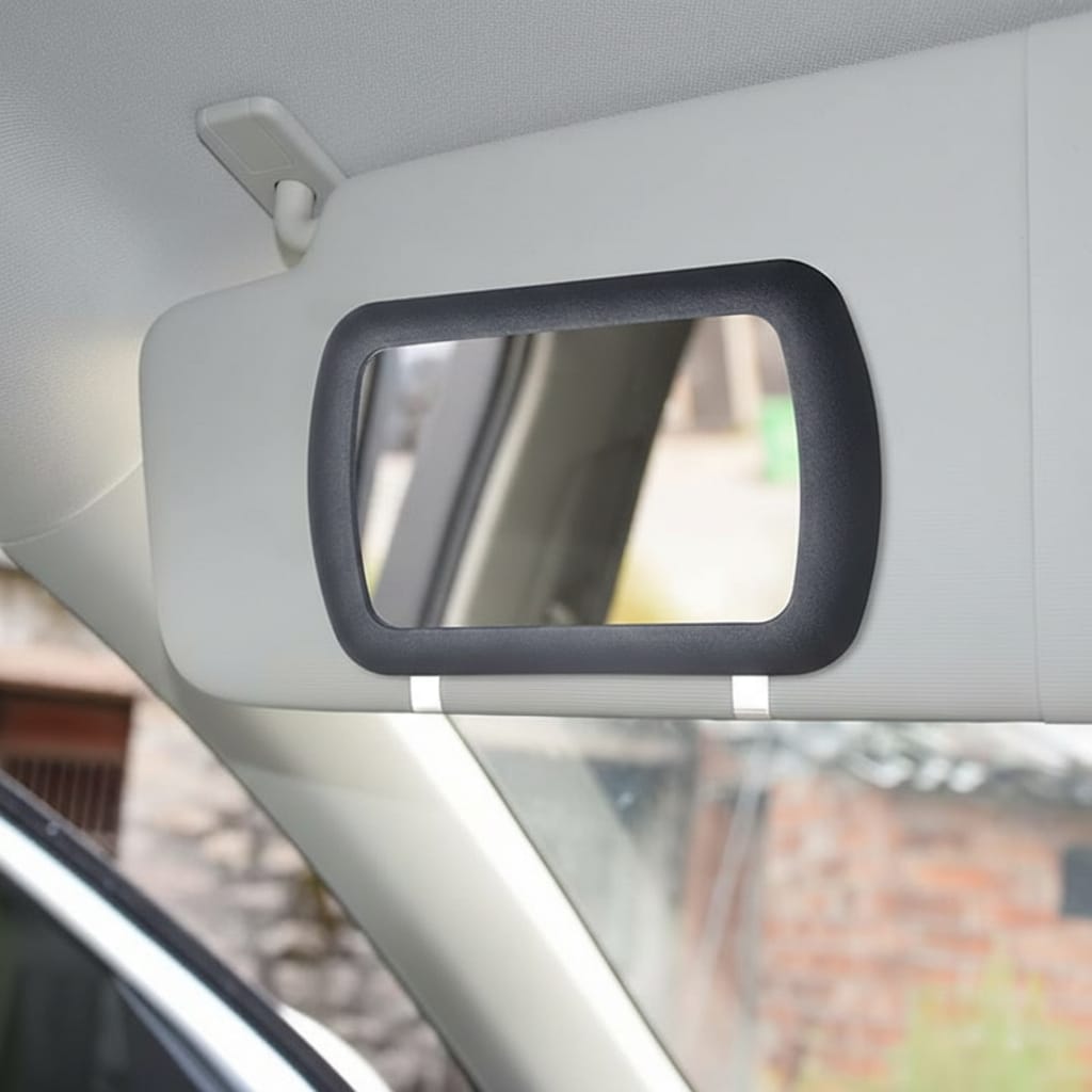 Oglindă machiaj auto adezivă pentru parasolar, format mare, vizualizare clară 1