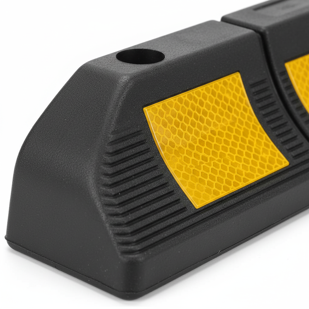 Opritor roata auto pentru delimitarea parcarii, negru-galben reflectorizant 4