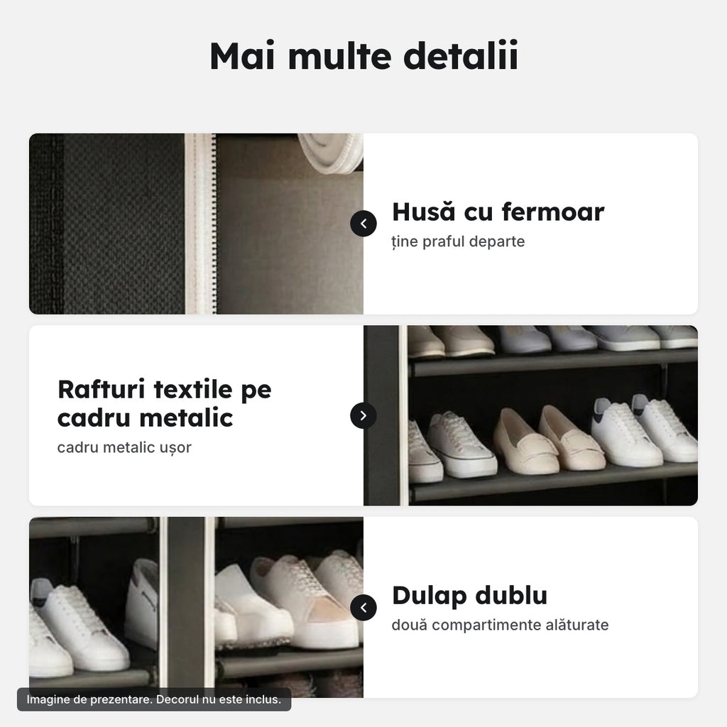 Pantofar textil dublu, 6 etaje – Mai multe detalii