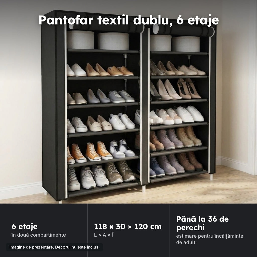 Pantofar textil dublu, 6 etaje – Pantofar textil dublu, 6 etaje