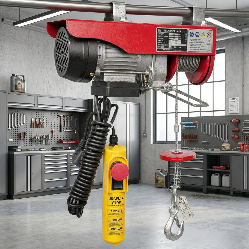 Palan Electric cu Cablu de Otel – Capacitate 250 kg, Motor 510W, Telecomandă 4.2 m 5