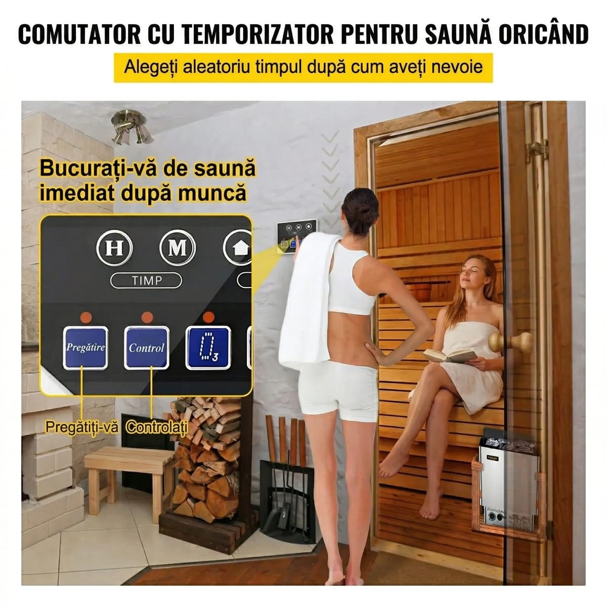 Panou de Control Extern pentru Incalzitor Sauna 3kW-9kW – Digital, 40-105°C 6