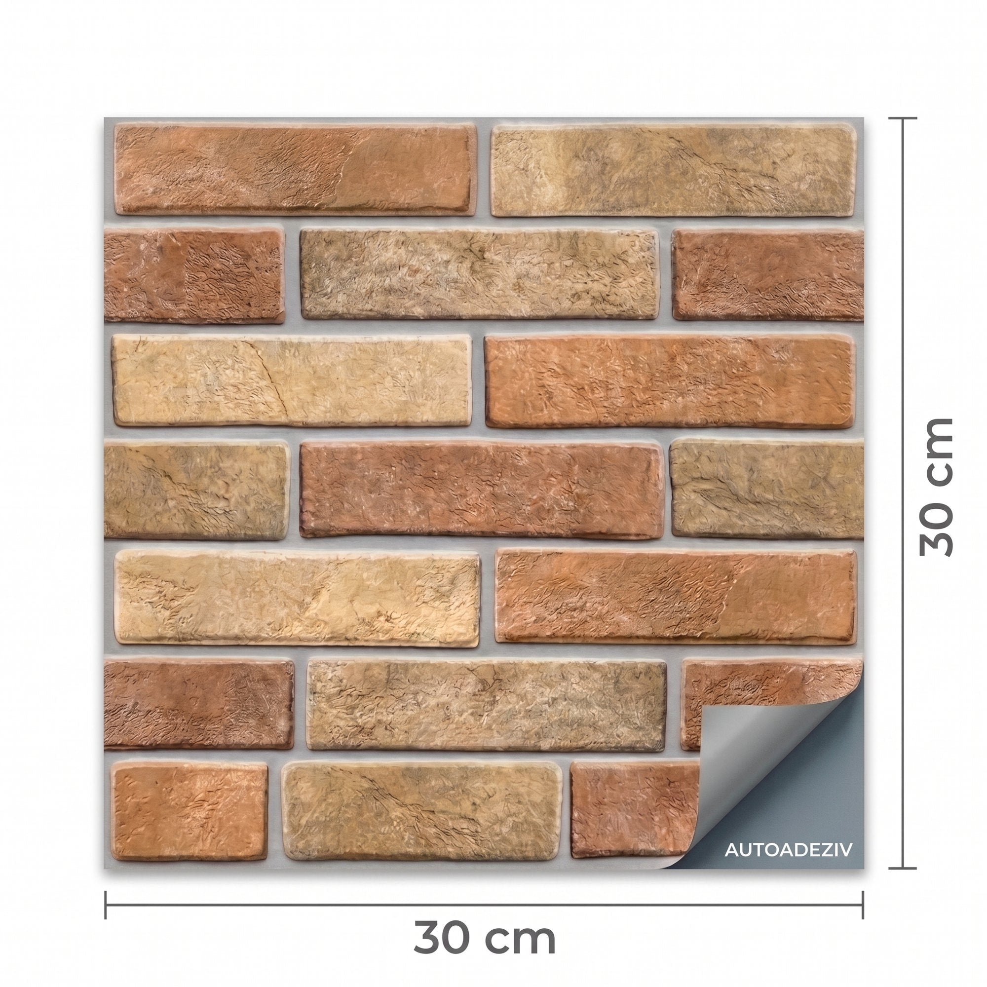 Panouri Decorative 3D Autoadezive, Imitatie Caramida, Set 10 buc (30x30 cm) 2