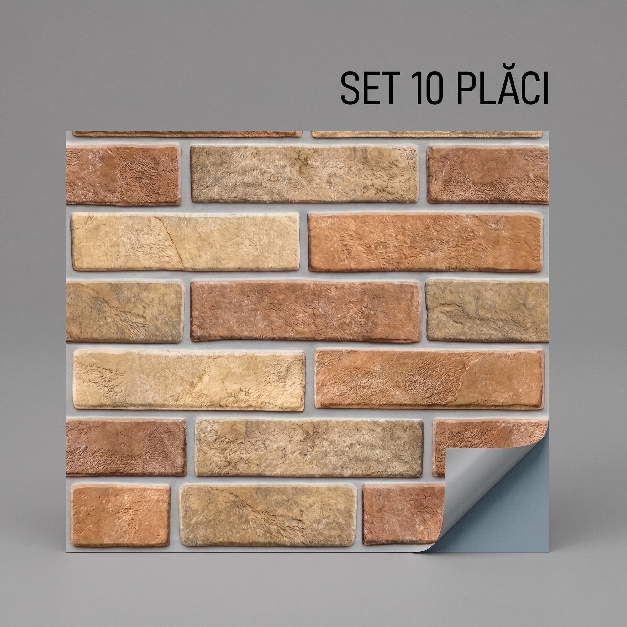 Panouri Decorative 3D Autoadezive, Imitatie Caramida, Set 10 buc (30x30 cm) 3