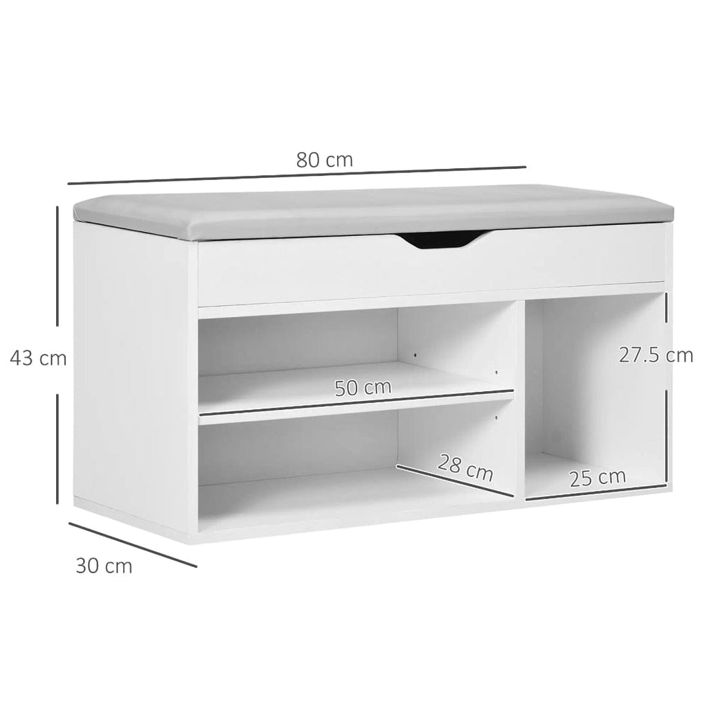 Pantofar Banchetă MDF cu Compartimente Deschise, Design Modern Space Saver 3