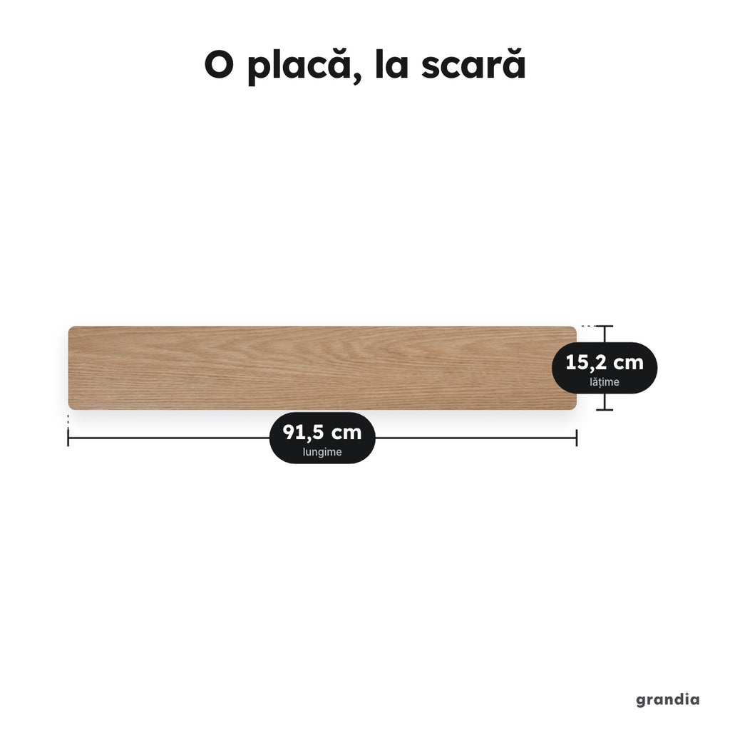 Set 36 plăci autoadezive aspect parchet – O placă, la scară