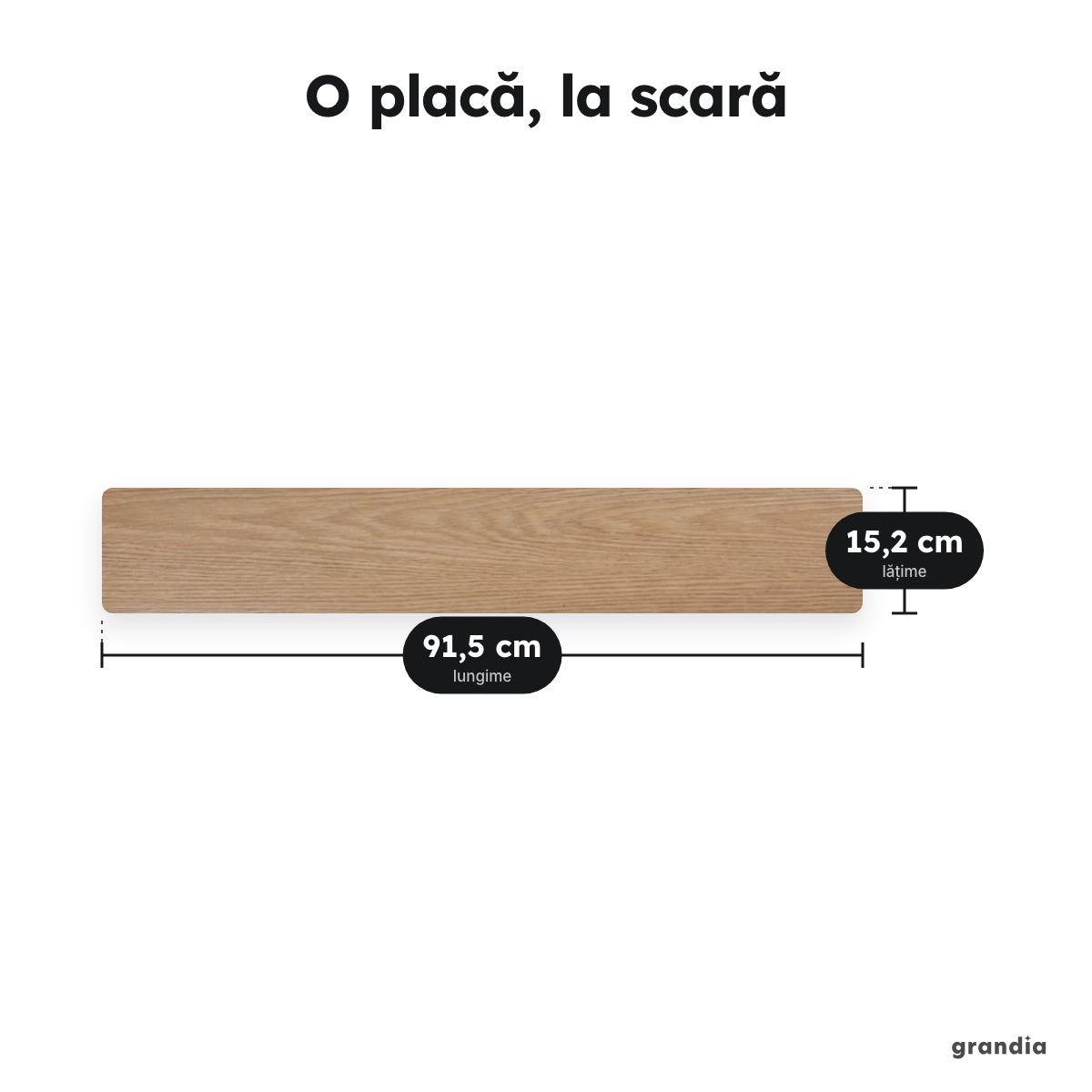 Set 36 plăci autoadezive aspect parchet – O placă, la scară