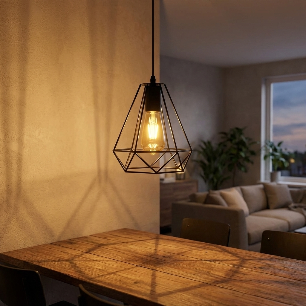 Pendul negru – iluminat vintage cu design retro