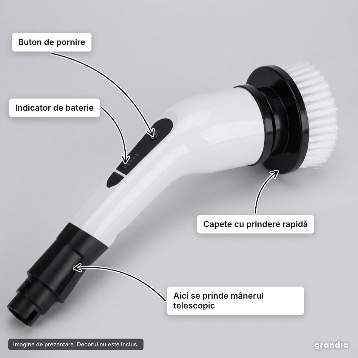 Perie electrică rotativă – elemente principale