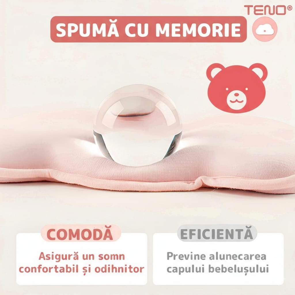 Perna bebelusi impotriva plagiocefaliei, din bumbac hipoalergenic 3