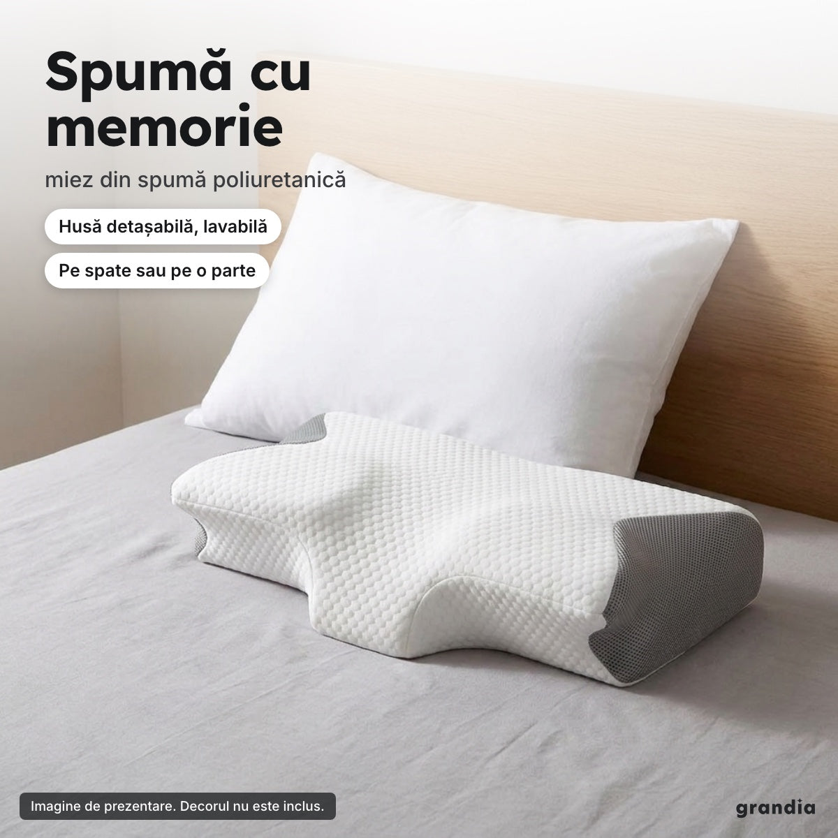 Pernă cervicală din spumă cu memorie – Spumă cu memorie