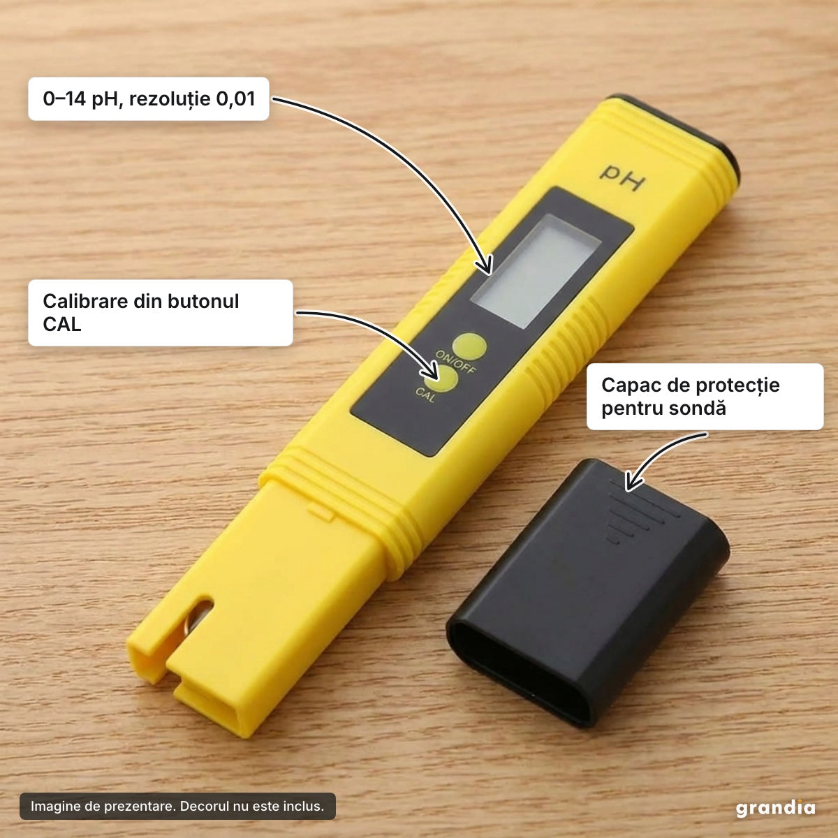 Tester pH digital – elemente principale