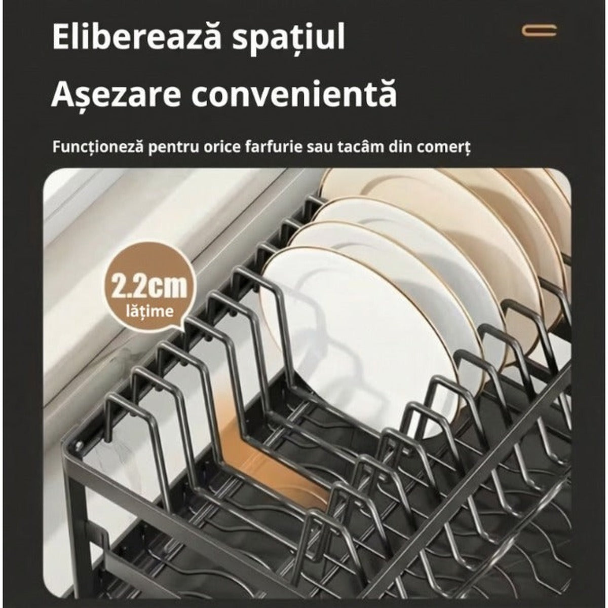Sloturi de 2,2 cm lățime, pentru orice farfurie obișnuită