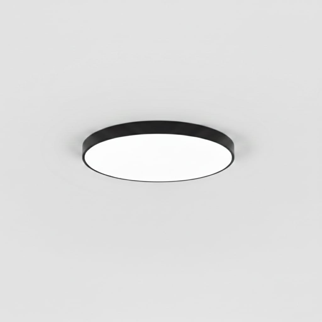 Plafonieră LED Rotundă 50 cm, Ultra Slim, Neagră, IP44 – Echivalent 600W 1