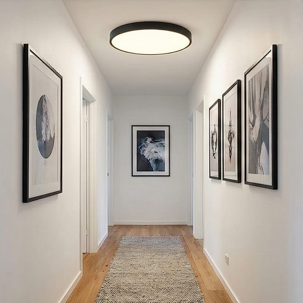 Plafonieră LED Rotundă 50 cm, Ultra Slim, Neagră, IP44 – Echivalent 600W 2