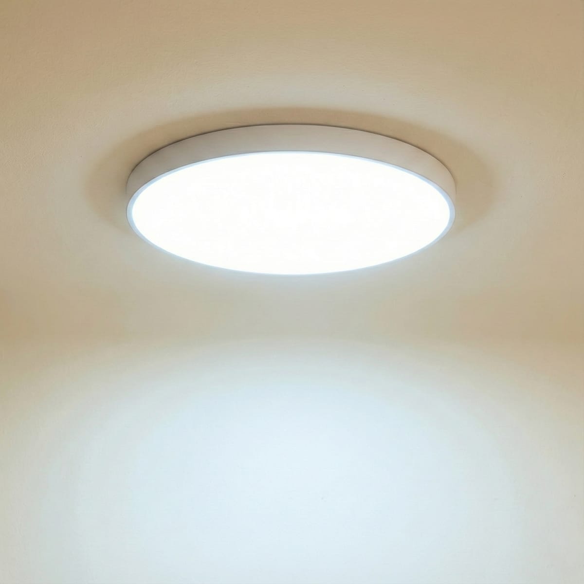 Plafoniera LED rotunda ultra-subtire 30W, alb rece, echivalent 300W, pentru tavan baie si hol 2