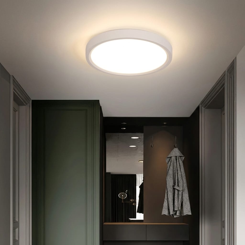 Plafoniera LED rotunda ultra-subtire 30W, alb rece, echivalent 300W, pentru tavan baie si hol 3