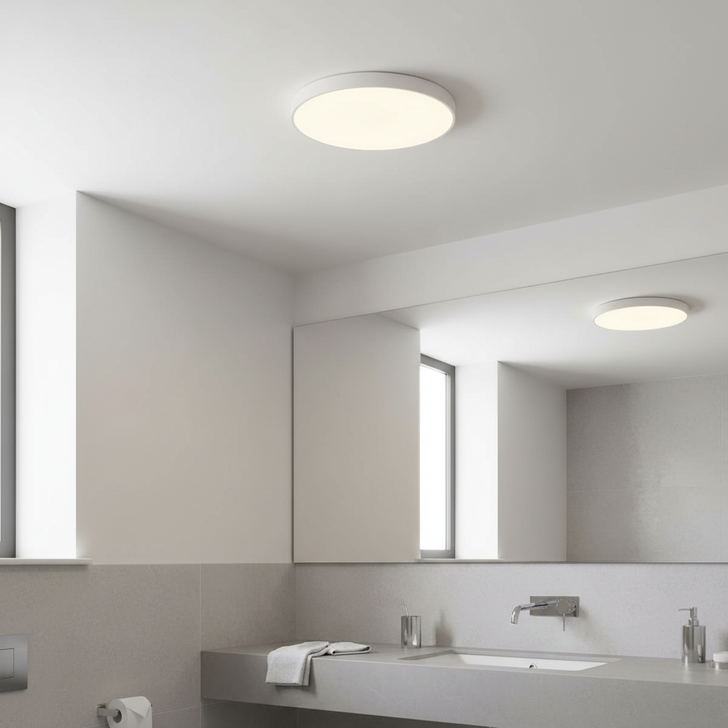 Plafoniera LED rotunda ultra-subtire 30W, alb rece, echivalent 300W, pentru tavan baie si hol 4