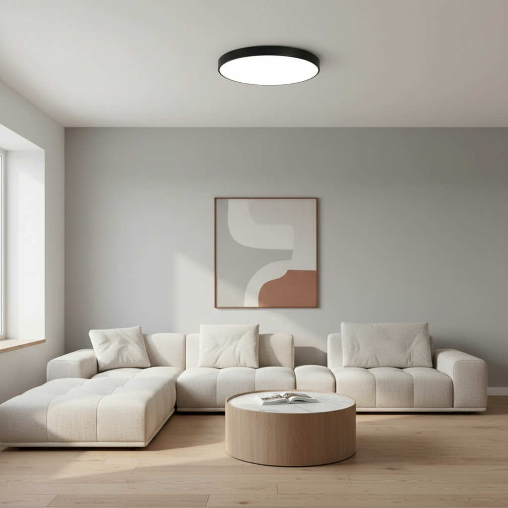 Plafoniera LED Ultra-Slim, 40W, Rotunda, Negru Mat, 400W 4
