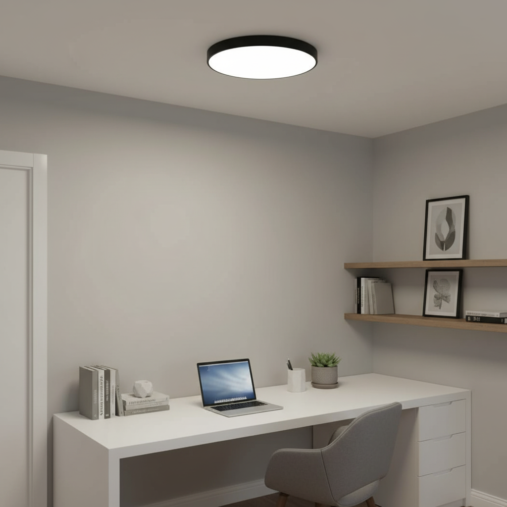 Plafoniera LED Ultra-Slim, 40W, Rotunda, Negru Mat, 400W 5