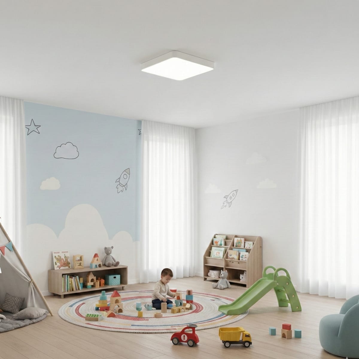 Plafoniera LED Ultra-Slim Patrata 40W, Alb Rece, Design Modern Nexlight 5