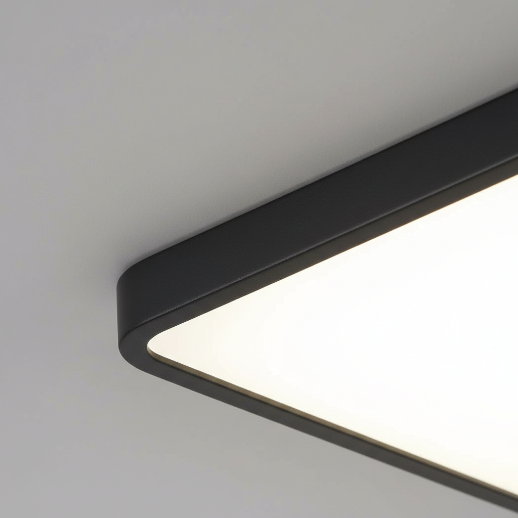 Plafoniera LED Ultra-Slim Patrata, 40W (Echiv. 400W), Negru Mat, Design Modern 5