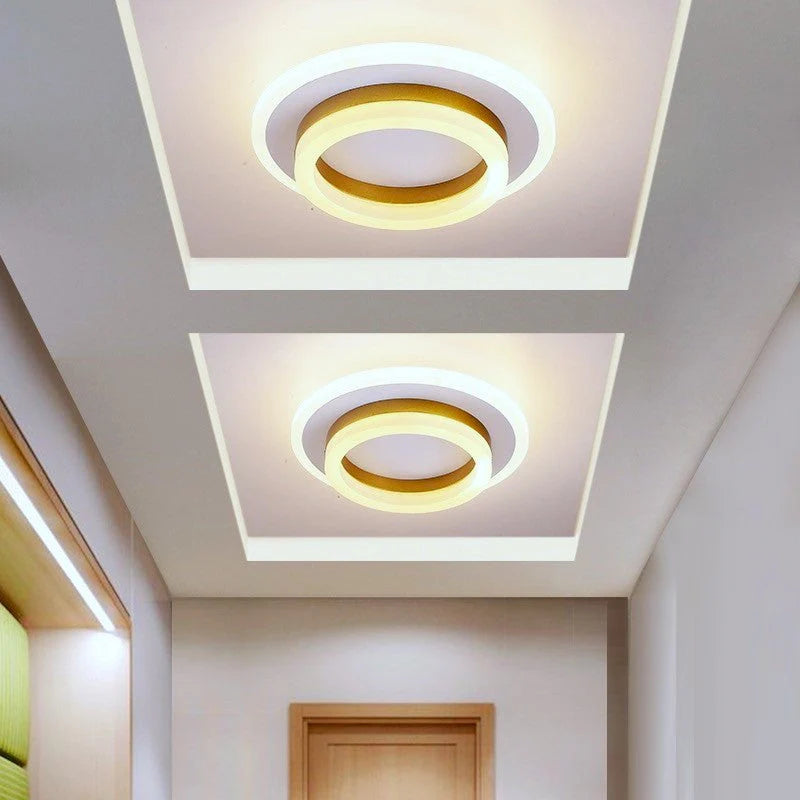 Lustra LED tavan RING aurie 50W, echivalent 200W, lustra rotunda aurie eleganta