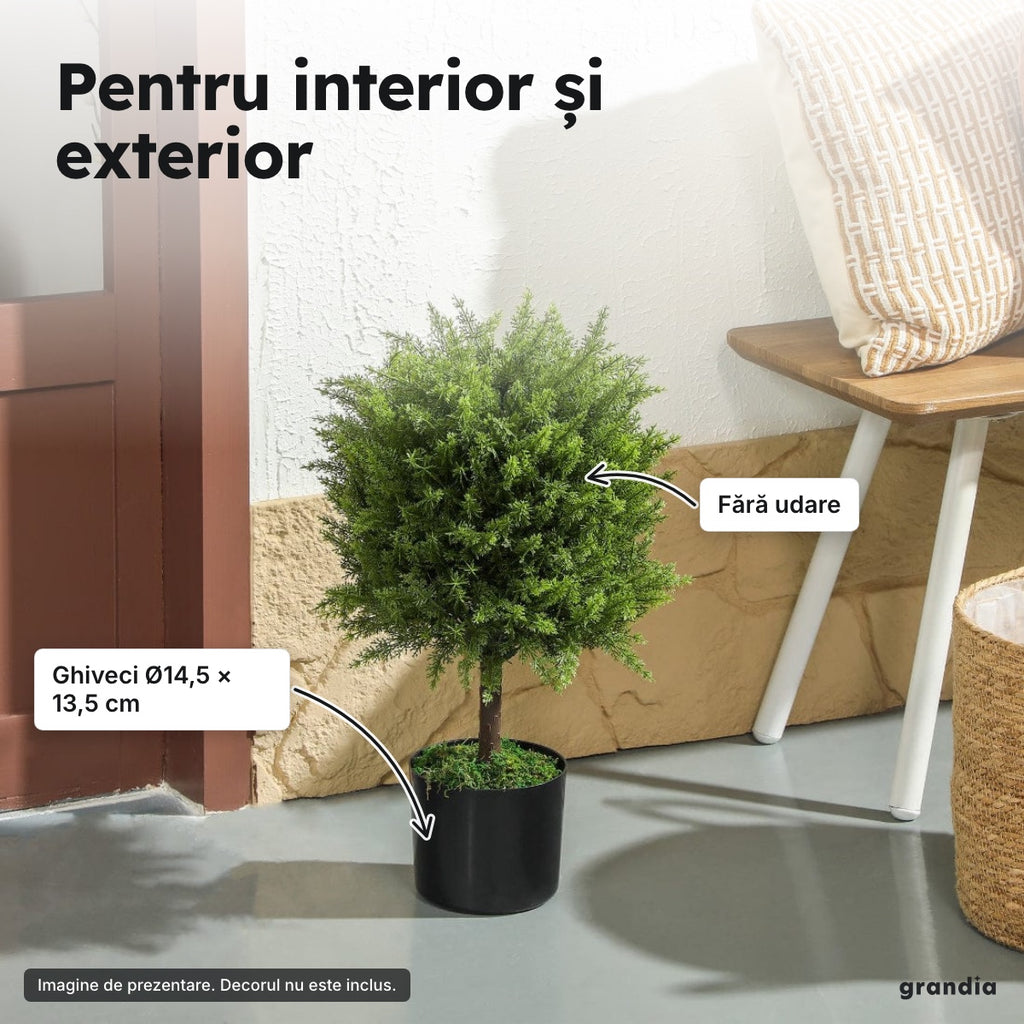 Cedru artificial 55 cm, ghiveci Ø14,5 – Pentru interior și exterior