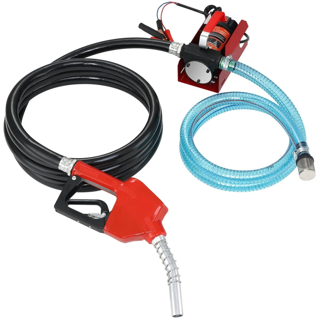 Pompa Electrica Transfer Motorina 12V – 38 L/min, Kit Complet cu Pistol Automat si Furtunuri 1